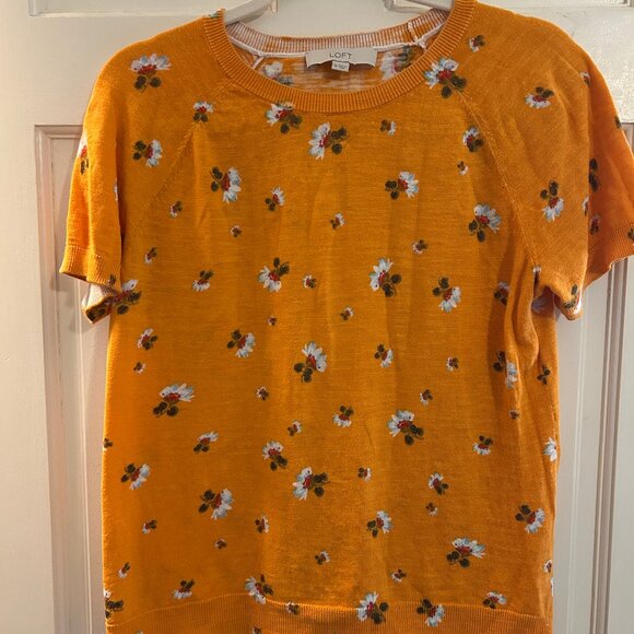 Loft Floral Short Sleeve Sweater - Picture 1 of 3